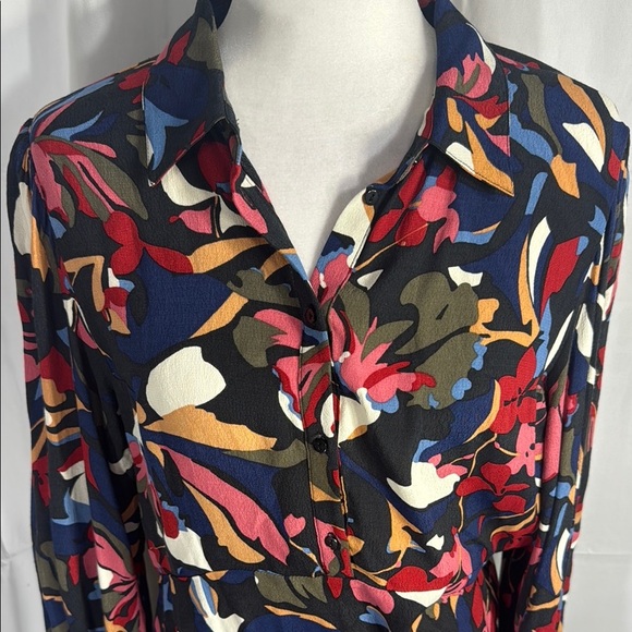 ba&sh “Lady” Abstract Floral Shirt Dress L - Picture 4 of 11